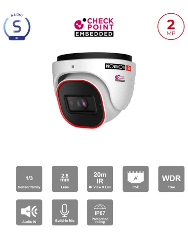 Caméra IP Dôme 2MP IR 20m – DDA, Dual System & Sécurité Check Point | Provision-ISR Maroc