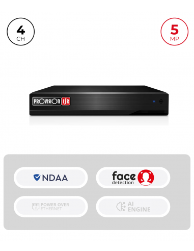 NVR 4CH 5MP, 1 HDD up to 6 TB, HDMI/VGA