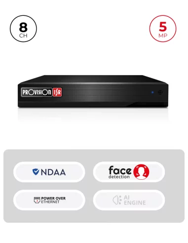 NVR 8CH 5MP PoE Provision-ISR avec Cybersécurité NDAA