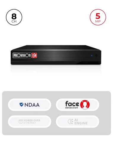 NVR 8CH 5MP Provision-ISR – Sécurité NDAA & PoE intégré