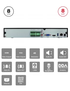 NVR 8CH 8MP avec Alarme & Reconnaissance Faciale