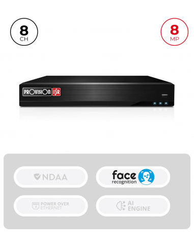 NVR 8CH 8MP ,1 HDD, HDMI(4K)/VGA,...