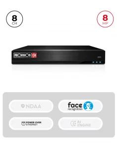 NVR 8CH 8MP PoE avec Alarme & Reconnaissance Faciale