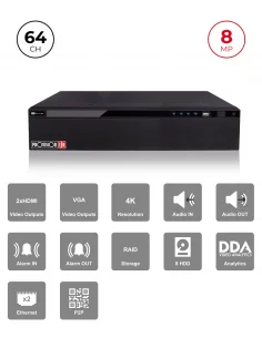 NVR 64CH 8MP avec RAID et Alarmes – Haute Sécurité NDAA