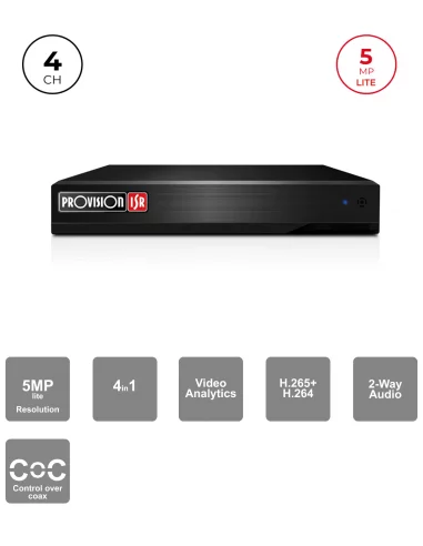 DVR Hybride 4CH + 2 IP 5MP – HDMI, Audio & VGA