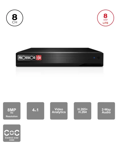 DVR Hybride 8CH+8CH IP 5MP HDMI VGA Audio – Provision ISR