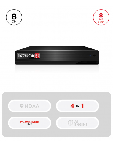 DVR hybride 8 CH + 4 CH IP 8MP,...