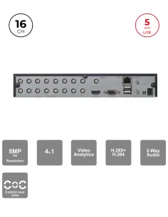 DVR Hybride 16CH+8CH IP 5MP HDMI VGA Audio – Provision ISR