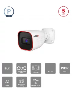 Caméra bullet 5MP analogique IR 20m – Objectif fixe