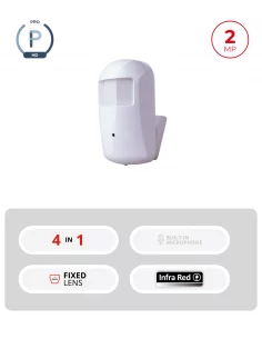Caméra cachée analogique 2MP IR 10m, objectif 3.7mm