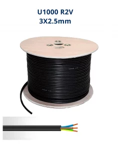 Câble électrique rigide 3x2.5 U-1000 R2V Maroc | Normes électriques