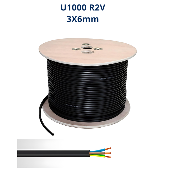 Câble électrique rigide 3x6 U-1000 R2V Maroc | Normes électriques