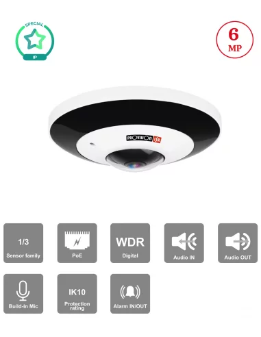 Caméra IP Fisheye 6MP 360° – IR 15m, Anti-vandale – Série IP-Special Maroc