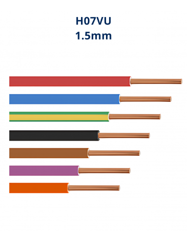 Cable conducteur H07VU 1X1.5 mm²,...