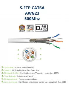 Câble réseau CAT6A S-FTP –...