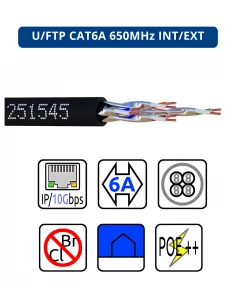 Câble U/FTP CAT6A 650 MHz Intérieur/Extérieur – Réseau Maroc