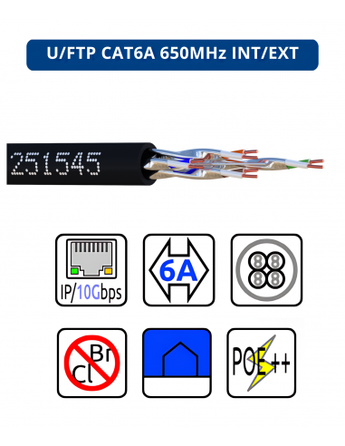 Cable informatique, U/FTP, CAT6A,...