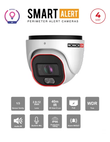 Caméra IP 4MP Smart-Sight – Dissuasion Active, IR LED, Motorisée, PoE | Maroc