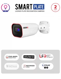 Caméra LPR 2MP PoE – Smart Series, Bullet IR 40m, Objectif Motorisé 7-22mm