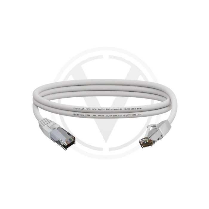 %Cordon de brassage gris F-FTP CAT6 AWG26 LSZH 1m%