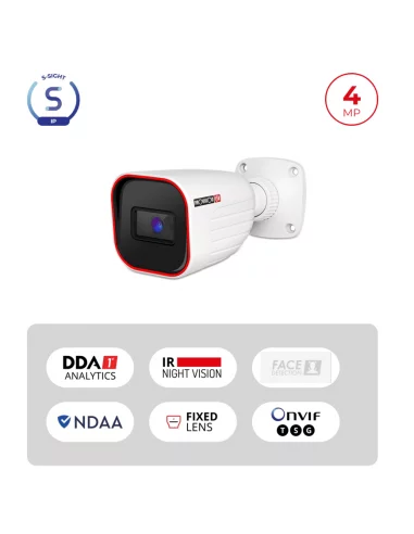 Caméra Bullet IP 4MP PoE – IR 20m H.265 | S-Sight Series Maroc