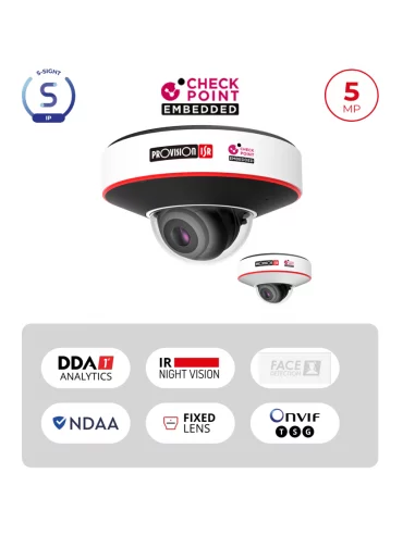 Caméra Mini Dome 5MP PoE IR 10m Objectif 2.8mm – Série S-Sight Maroc