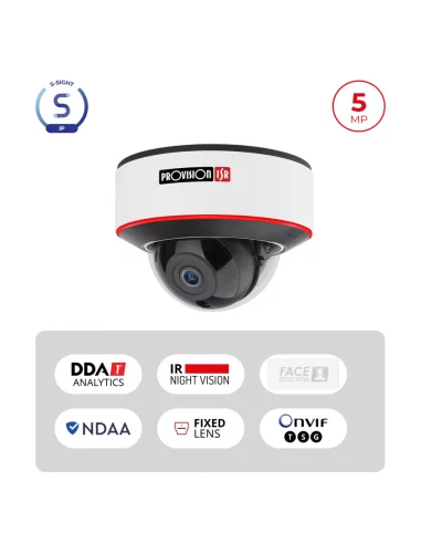 Caméra IP 5MP Dome PoE IR 20m – Objectif 2.8mm – Série S-Sight Maroc