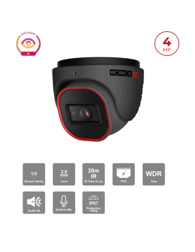 Caméra Dome IP 4MP Eye-Sight PoE – IR 20M, H.265, 2.8mm | Sécurité Maroc