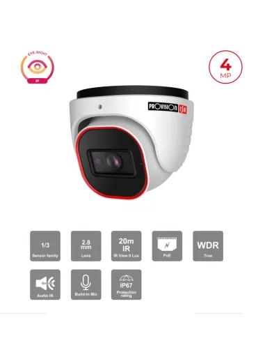Caméra Dome IP 4MP Eye-Sight PoE – IR 20M, H.265, 2.8mm | Sécurité Maroc