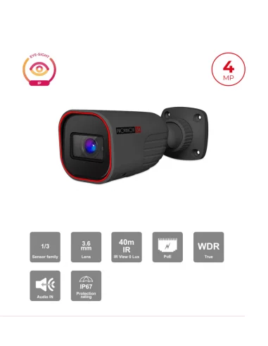 Caméra Bullet IP 4MP Eye-Sight – IR 40M, H.265, 3.6mm, PoE | Maroc