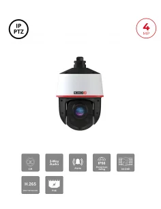 Mini Caméra IP PTZ 4MP – Zoom x25, DDA Analytics, PoE+, Support Inclus