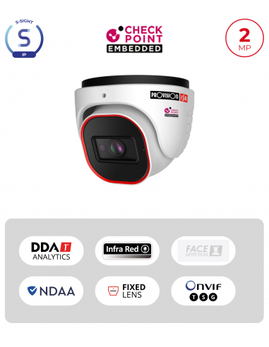 Caméra Dôme IP 2MP Fixe 2.8mm – IR...